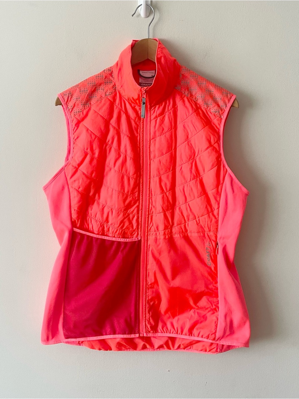 Craft Sportswear Bright Neon Orange Quilted Athletic Vest Lightweight Women’s XL